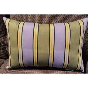 Striped Throw Pillow By Plow & Hearth - 100% Polyester Fiber - Green & Purple -